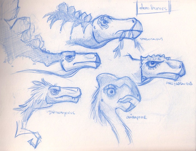 Dino Heads Sketches